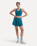 Halo Court Skirt - Petrol Blue