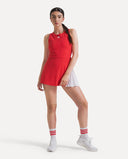 Side Pleat Court Dress - Cherry Red