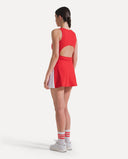 Side Pleat Court Dress - Cherry Red
