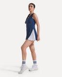 Side Pleat Court Dress - Midnight Navy
