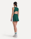 Side Pleat Court Dress - Pine Green