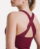 Crossback Pleated Court Dress - Bordeaux