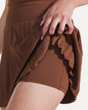 Crossback Pleated Court Dress - Espresso