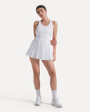 Court Pleated Dress - White