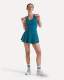 Halo Crossback Dress - Petrol Blue