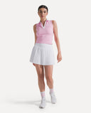 Waffle Performance Cropped Polo - Pink