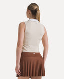 Waffle Performance Cropped Polo - Peanut
