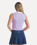Waffle Performance Cropped Polo - Soft Lavender