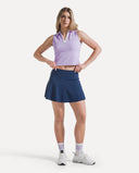 Waffle Performance Cropped Polo - Soft Lavender