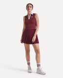 Waffle Performance Cropped Polo - Bordeaux