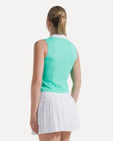 Waffle Performance Cropped Polo - Sea Green