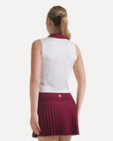 Court Mesh Performance Polo - White/Bordeaux