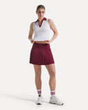 Court Mesh Performance Polo - White/Bordeaux