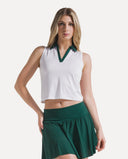 Court Mesh Performance Polo - White/Pine Green