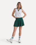 Court Mesh Performance Polo - White/Pine Green