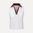 Court Mesh Performance Polo - White/Bordeaux
