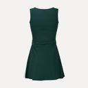 Side Pleat Court Dress - Pine Green