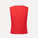 Waffle Performance Cropped Polo - Cherry Red