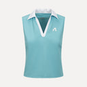 Waffle Performance Cropped Polo - Glacier Blue