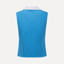 Waffle Performance Cropped Polo - Mediterranean Blue