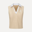 Waffle Performance Cropped Polo - Peanut