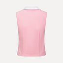 Waffle Performance Cropped Polo - Pink