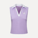 Waffle Performance Cropped Polo - Soft Lavender
